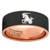 Black Brushed Rose Gold Capricorn Tungsten Carbide Ring - Zodeys