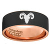 Black Brushed Rose Gold Aries Tungsten Carbide Ring - Zodeys