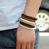 Cotton and Leather Woven Stackable Bracelet Set - Zodeys