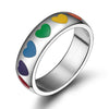 316L Premium Steel Rainbow Hearts Ring - Zodeys