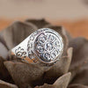 Buddhist Lotus Mantra Solid Silver Ring - Zodeys