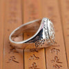Buddhist Lotus Mantra Solid Silver Ring - Zodeys