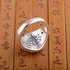 Buddhist Lotus Mantra Solid Silver Ring - Zodeys