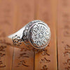 Buddhist Lotus Mantra Solid Silver Ring - Zodeys