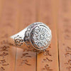 Buddhist Lotus Mantra Solid Silver Ring - Zodeys