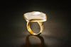 Polished White Natural Shell Gold Ring - Zodeys