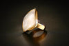 Polished White Natural Shell Gold Ring - Zodeys
