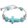 Turquoise Beaded Cross Bracelet - Zodeys