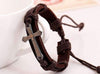 Cross Charm Leather Bracelet - Zodeys