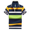 Casual Striped Short-Sleeve Polo Shirt - Zodeys