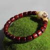 Red Sandalwood & Bodhi Seed Carved Rose Bracelet