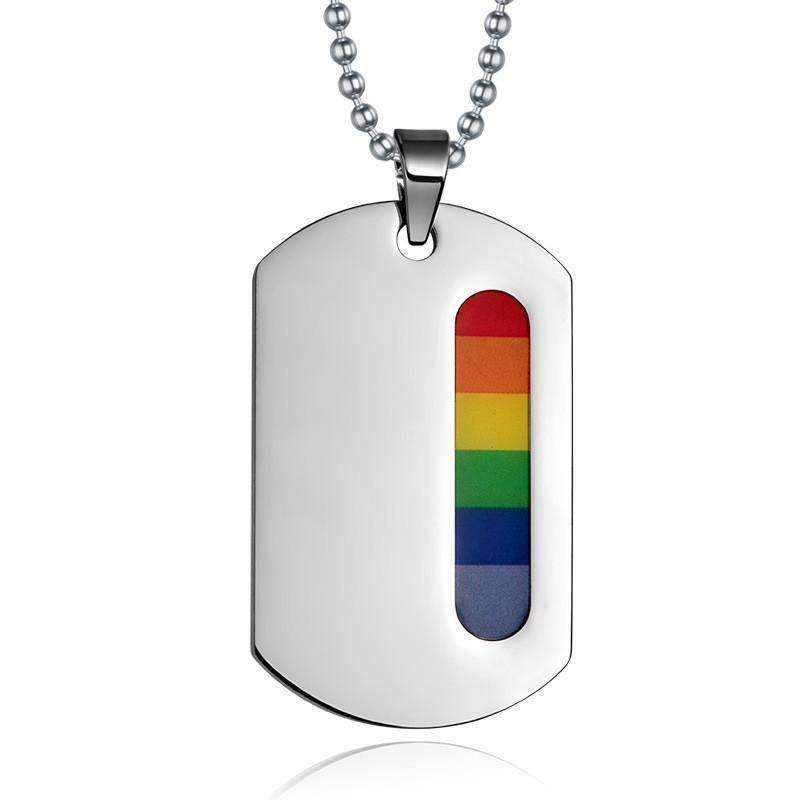 Mantra Whisper - LGBT Pride Dog Tag Pendant Necklace - Zodeys