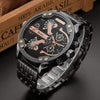 Large & Heavy Rose Gold & Full-Steel Watch - Zodeys