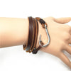 Multi-layer Fish Hook Leather Bracelet