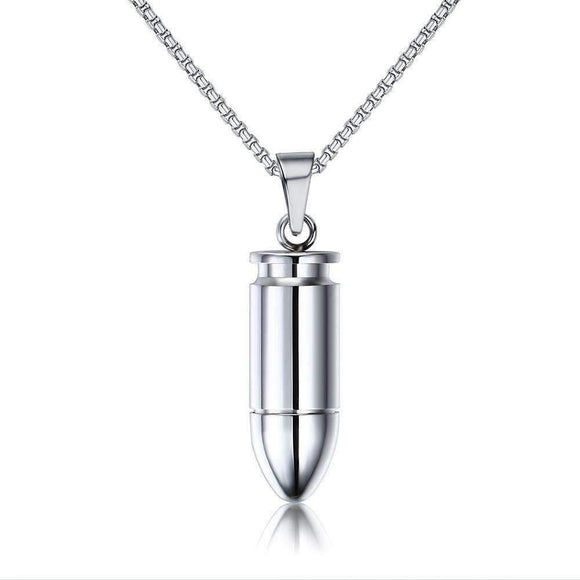 Silver Bullet Pendant Necklace