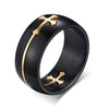 Milky Gold Separable Cross Matte Black Ring