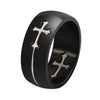 Milky Gold Separable Cross Matte Black Ring