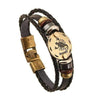 Exotic Sienna Leather Zodiac Bracelet