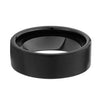 Onyx Black Tungsten Carbide Brushed Flat Band - Zodeys