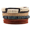 Cotton and Leather Woven Stackable Bracelet Set - Zodeys