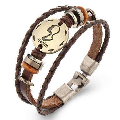 Oroskópio Leather Rope Zodiac Bracelet - Zodeys