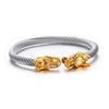 Golden Siamese Dragons Twisted Chain Bangle - Zodeys