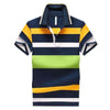 Casual Striped Short-Sleeve Polo Shirt - Zodeys