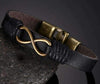 Bronze Infinity Leather Bangle Bracelet - Zodeys