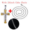 Polished Matte Finish 24" Jesus Cross Necklace - Zodeys