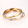 Love Faith Hope Triple Tone Bangle Set - Zodeys