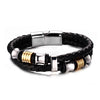Double Braided Genuine Leather Stainless Steel Bracelet - Zodeys