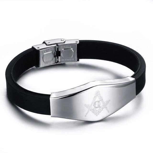 Masonic Silicone & Stainless Steel Bracelet - Zodeys