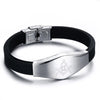 Masonic Silicone & Stainless Steel Bracelet - Zodeys