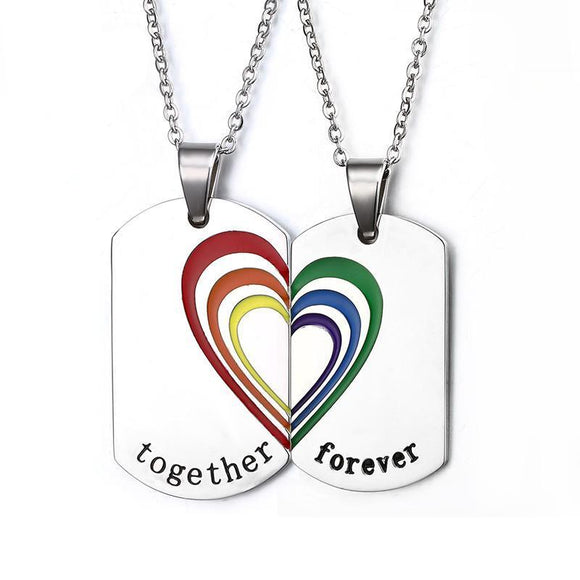 Together Forever Premium Steel Dog Tag Necklace - Zodeys