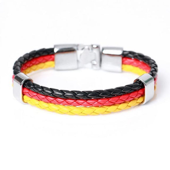 Unisex Germany Flag Leather Bracelet - Zodeys