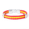 Unisex Spain Flag Leather Bracelet - Zodeys