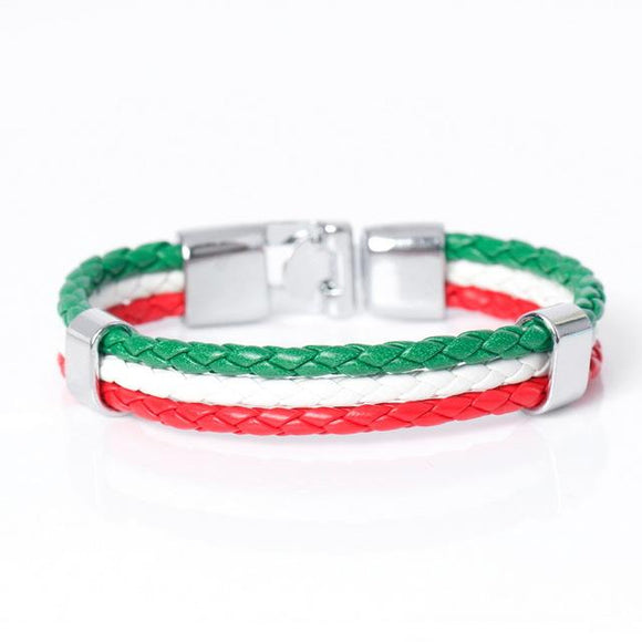 Unisex Italy Flag Leather Bracelet - Zodeys