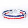 Unisex France Flag Leather Bracelet - Zodeys