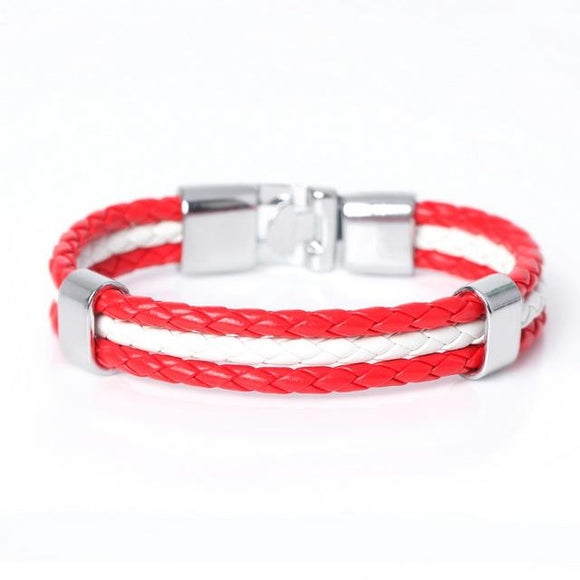 Unisex Canada Flag Leather Bracelet - Zodeys