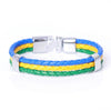 Unisex Brazil Flag Leather Bracelet - Zodeys