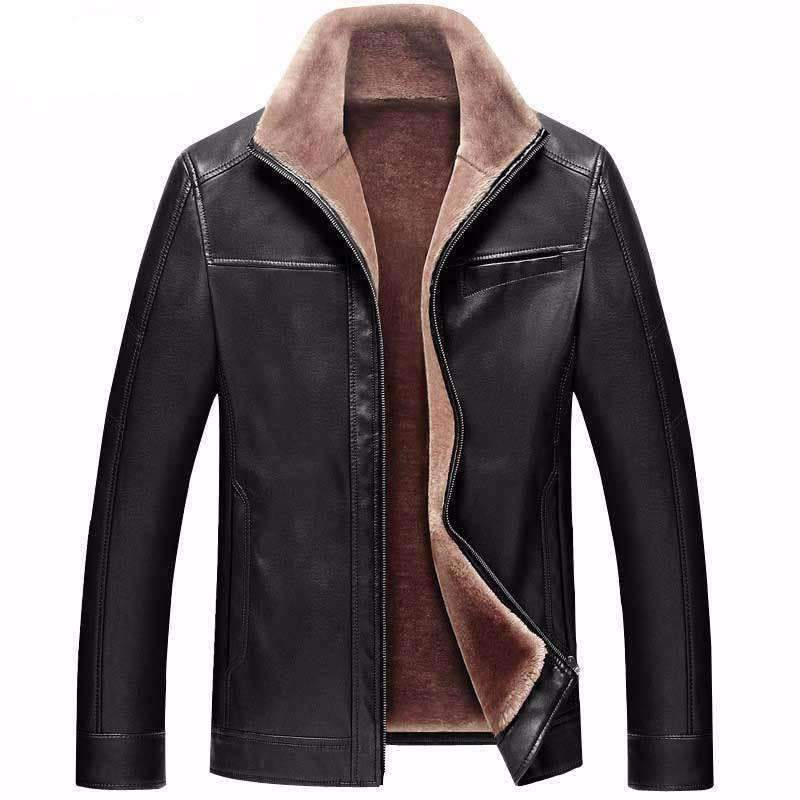 Men's Thick Winter Leather Suede Jacket - Zodeys