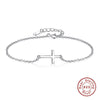 925 Sterling Silver Sideways Cross Bracelet - Zodeys