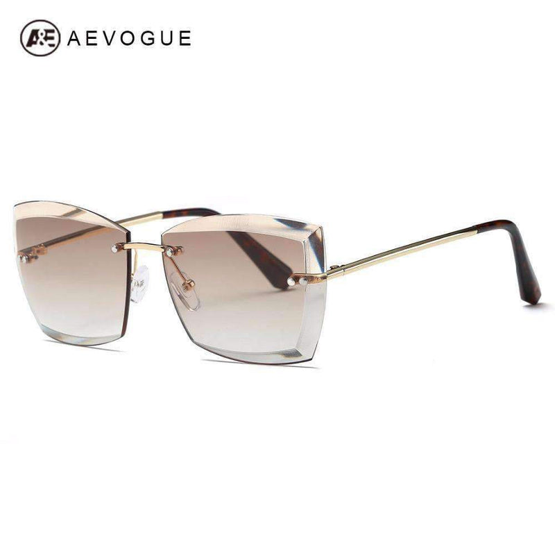 Squared Rimless Diamond Cut Shades