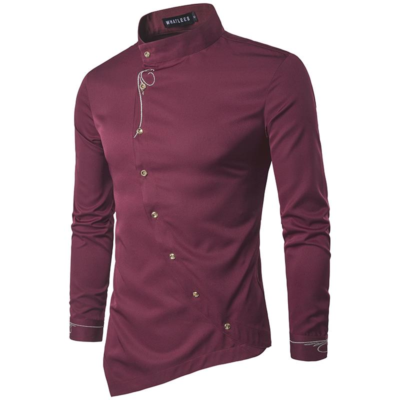Men's Oblique Button-Up Casual Shirt - Zodeys