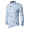Men's Oblique Button-Up Casual Shirt - Zodeys