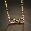 Gold Rhinestone Paved Infinity Charm Necklace - Zodeys