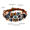 Evil Eye Charm Leather Bracelet
