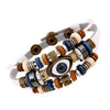 Evil Eye Charm Leather Bracelet