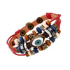 Evil Eye Charm Leather Bracelet