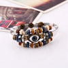 Evil Eye Charm Leather Bracelet